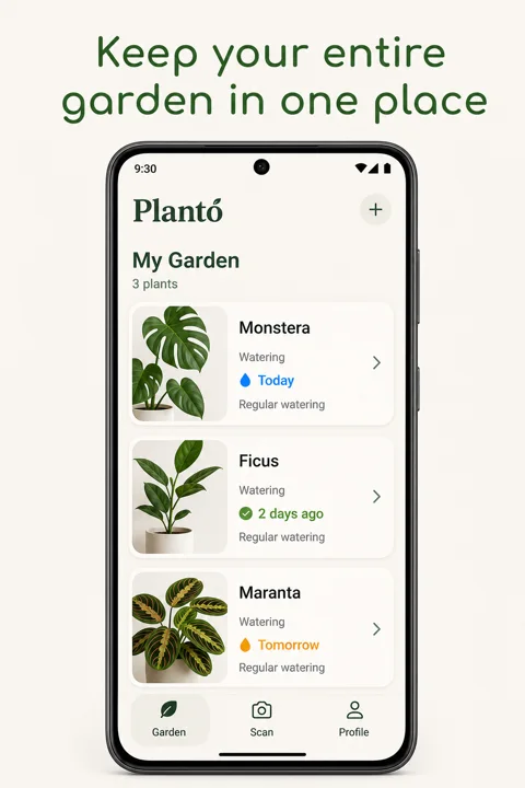 The My Garden screen in Planto.